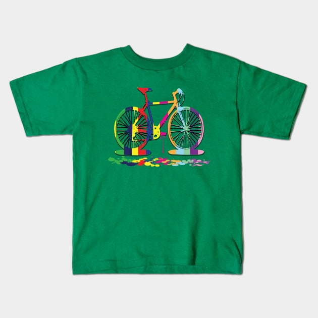 colorful bicycle Kids T-Shirt by CindyS